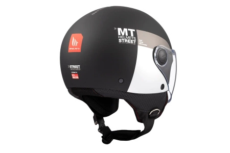 Kask otwarty MT STREET S INBOARD MATT BLACK/GREY czarny szary