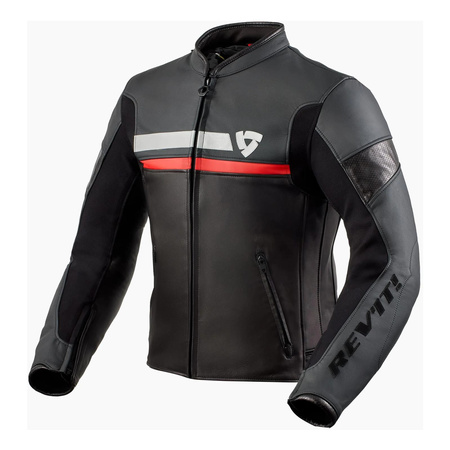 Kurtka skórzana REVIT MILE BLACK/RED czarny czerwony