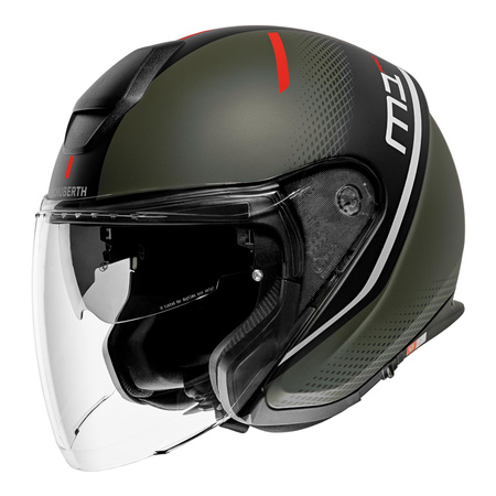 Kask otwarty SCHUBERTH M1 PRO ECE MERCURY GREEN zielony czerwony biały czarny