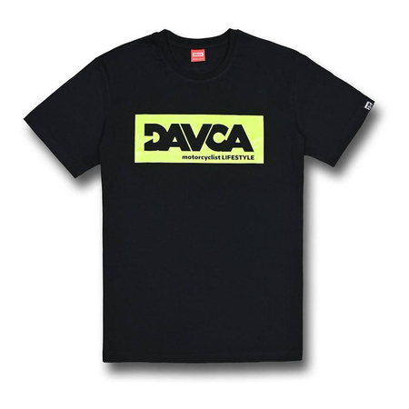 Koszulka T-shirt DAVCA LOGO BLACK/FLUO czarny żółty fluo