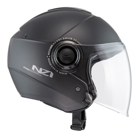 Kask otwarty NZI CIVIC SOLID MATT BLACK czarny mat