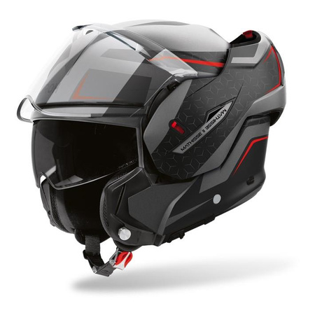 Kask szczękowy AIROH MATHISSE II MAGNET MATT czerwony szary czarny