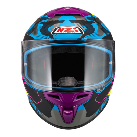 Kask integralny NZI TRENDY CAMU BLUE NEON PINK BLUE S MATT niebieski różowy