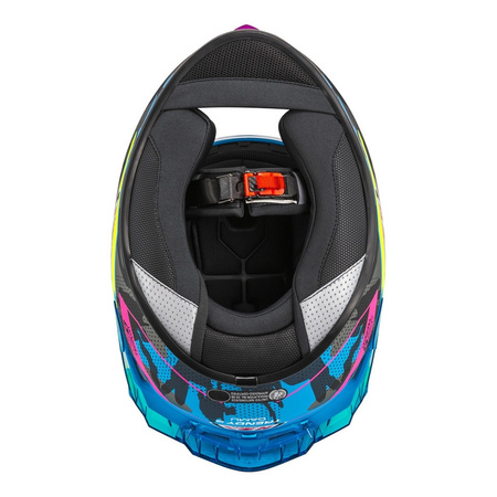 Kask integralny NZI TRENDY CAMU BLUE NEON PINK BLUE S MATT niebieski różowy