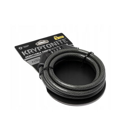 Linka KRYPTONITE KRYPTOFLEX NA SZYFR 12MM czarny