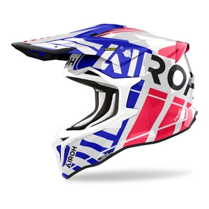 Kask cross AIROH STRYCKER BRAVE BLUE/RED GLOSS niebieski czerwony biały