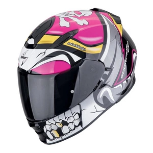 Kask integralny SCORPION EXO-491 PIRATE PINK biały czarny różowy żółty