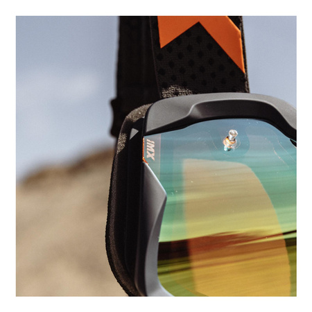 Gogle motocyklowe IMX ENDURANCE FLIP GRAPHIE BLUE MATT/ORANGE SZYBA IRIDIUM GOLD + CLEAR niebieski pomarańczowy