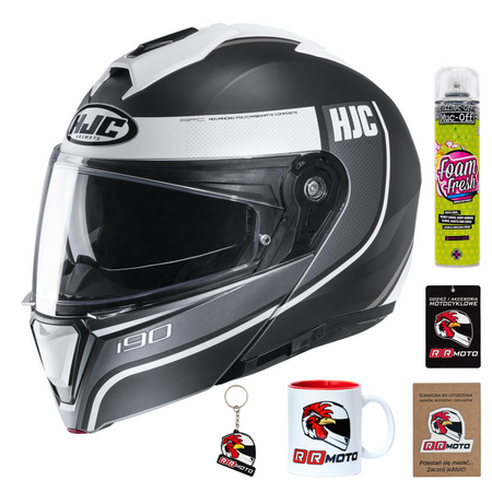 Kask szczękowy HJC I90 DAVAN BLACK/WHITE czarny biały