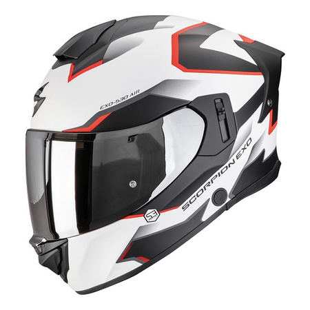 Kask integralny SCORPION EXO-530 AIR CLIP MATT WHITE/BLACK/RED biały czarny czerwony