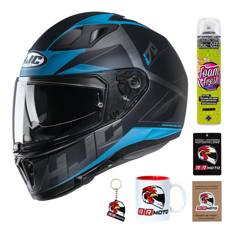 Kask integralny HJC I70 ELUMA BLACK/BLUE czarny mat szary niebieski