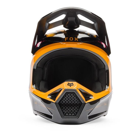 Kask cross dziecięcy FOX JUNIOR V1 KAIROS TANGERINE czarny pomarańczowy