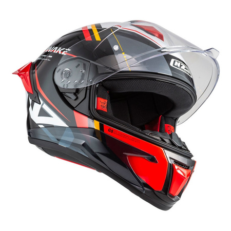 Kask integralny NZI WAKE STREAM STRIPES BLACK WHITE RED czarny biały czerwony
