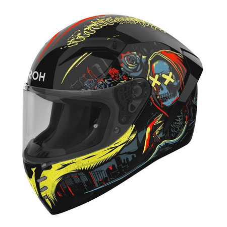 Kask integralny AIROH CONNOR DOUBLE FACE GLOSS czarny czerwony żółty