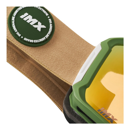 Gogle snowboardowe IMX PEAK GREEN MATT/SAND SZYBA PODWÓJNA GOLD IRRIDIUM + BROWN zielony beżowy