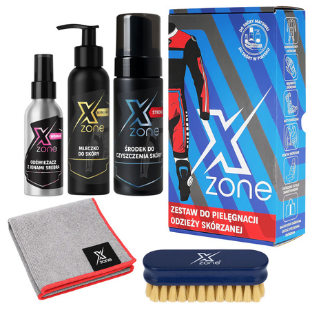 Zestaw do czyszczenia i konserwacji odzieży skórzanej XZONE STRONG Z JONAMI WOMAN + SZCZOTKA 350ml