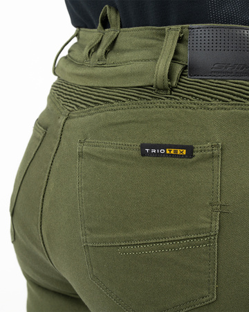 Jeansy motocyklowe damskie SHIMA GIRO 3.0 LADY KHAKI zielony