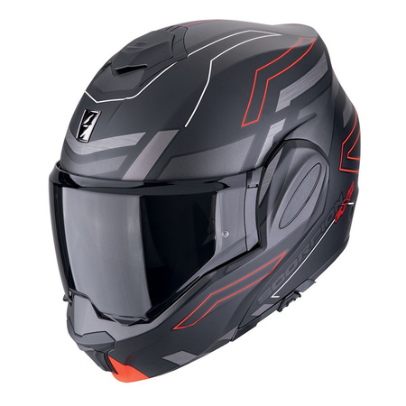 Kask szczękowy SCORPION EXO-TECH CONQUER BLACK/RED czarny czerwony