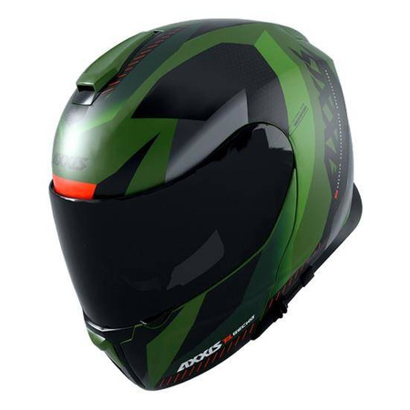 Kask szczękowy AXXIS GECKO SHIELD MATT GREEN zielony czarny