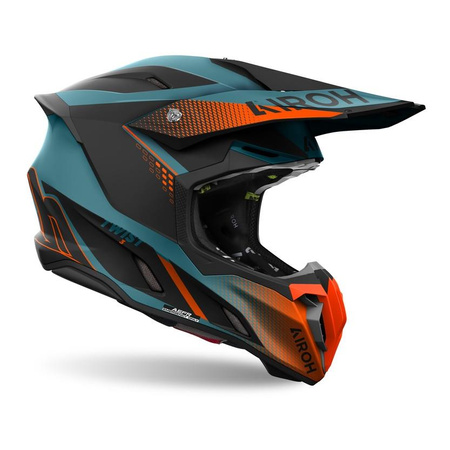 Kask cross AIROH TWIST 3 SHARD ORANGE MATT pomarańczowy fluo czarny niebieski