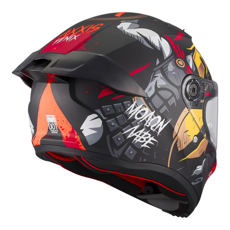 Kask integralny AXXIS FENIX HOPLITA B5 MATT czarny czerwony żółty