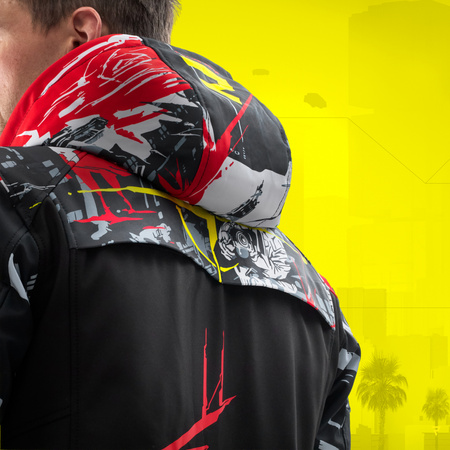 Kurtka tekstylna REBELHORN SLASH CYBERPUNK EDGERUNNERS 2 czarny biały szary czerwony fluo żółty fluo zielony