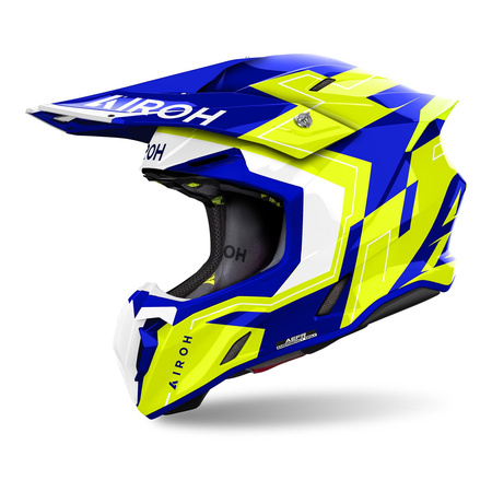 Kask cross AIROH TWIST 3 DIZZY BLUE/YELLOW GLOSS niebieski żółty