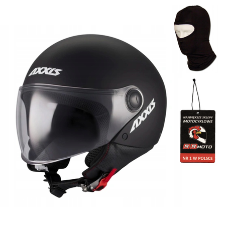 Kask otwarty AXXIS SQUARE S SOLID A1 MATT BLACK czarny mat