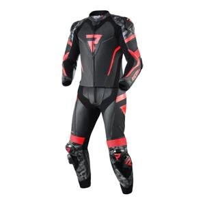 Kombinezon dwuczęściowy REBELHORN REBEL BLACK/FLO RED czarny czerwony fluo szary