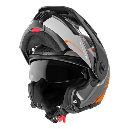 Kask szczękowy SCHUBERTH E1 ECE ENDURANCE ORANGE pomarańczowy szary czarny