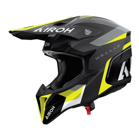 Kask cross AIROH WRAAAP CONQUER YELLOW MATT czarny szary żółty