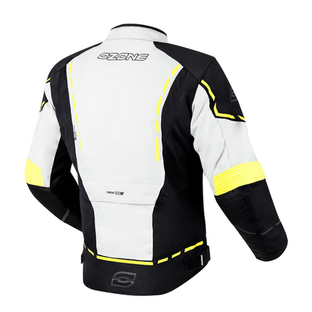 Kurtka tekstylna OZONE JET II ICE/BLACK/FLUO YELLOW szary żółty fluo czarny