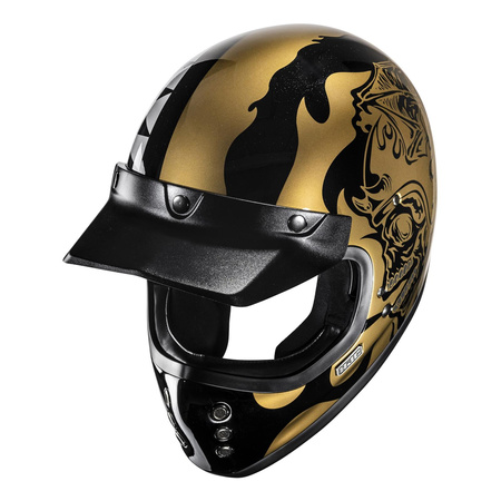 Kask integralny HJC V60 FLAME BLACK/GOLD czarny złoty