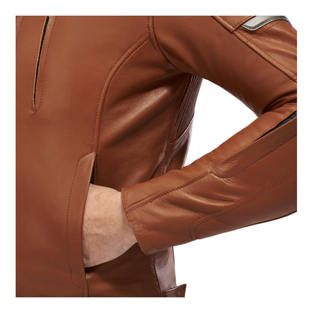 Kurtka skórzana SHIMA HUNTER+ 2.0 LIGHT BROWN brązowy