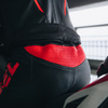 Spodnie skórzane REBELHORN REBEL BLACK/FLO RED czarny czerwony fluo