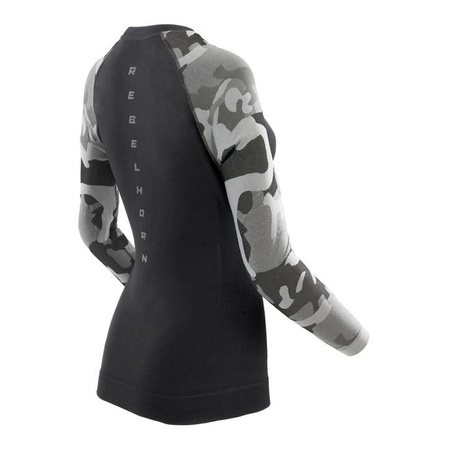 Koszulka termoaktywna damska REBELHORN FREEZE II LADY CAMO czarny szary