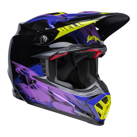 Kask cross BELL MOTO-9S FLEX SLAYCO BLACK/PURPLE czarny fioletowy żółty fluo niebieski