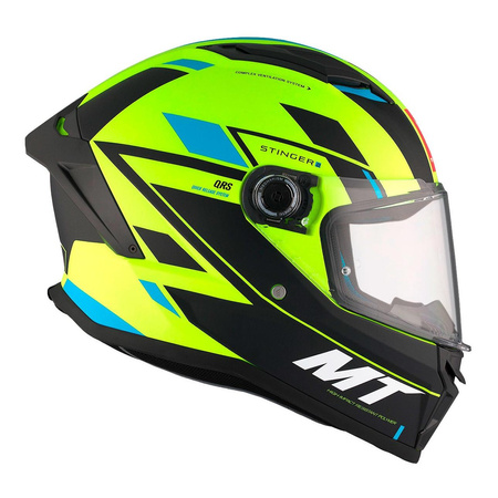 Kask integralny MT STINGER 2 ZIVZE MATT BLACK/FLUO czarny żółty fluo niebieski