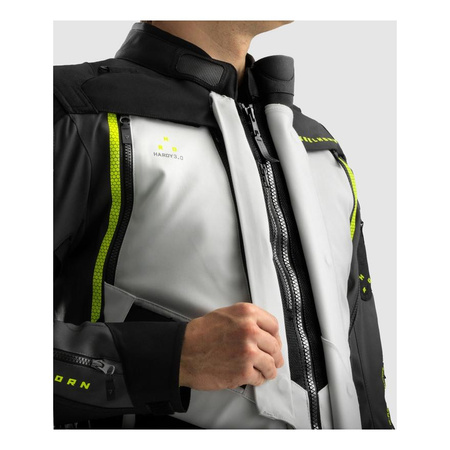 Kurtka tekstylna REBELHORN HARDY 3.0 BLACK/GREY/FLUO YELLOW czarny szary żółty fluo