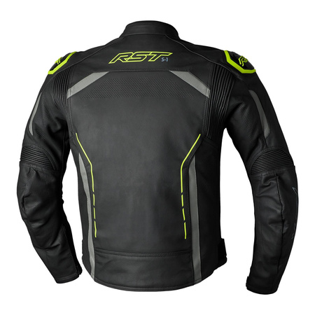 Kurtka skórzana RST S1 CE BLACK/GREY/FLO YELLOW czarny szary żółty fluo