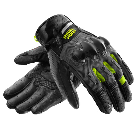 Rękawice miejskie REBELHORN DEFENDER BLACK/GREY/FLUO YELLOW czarny szary żółty fluo