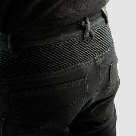 Jeansy motocyklowe OZONE FASTER TAPERED FIT BLACK czarny