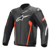 Kurtka skórzana ALPINESTARS FASTER V2 BLACK/FLUO RED czarny czerwony fluo