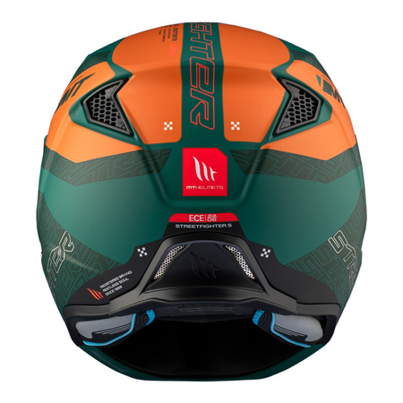 Kask otwarty MT STREETFIGHTER SV S TOTEM C6 MATT zielony pomarańczowy