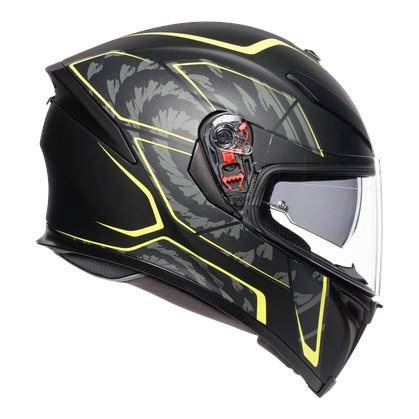Kask integralny AGV K5 S TORNADO BLACK/YELLOW FLUO czarny żółty fluo szary