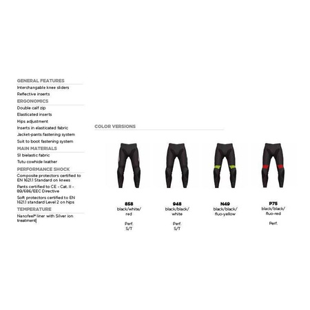 Spodnie skórzane DAINESE DELTA 3 BLACK/WHITE czarny biały