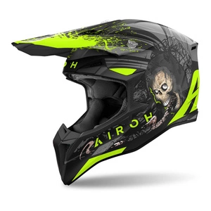 Kask cross AIROH WRAAAP DARKNESS MATT czarny żółty fluo