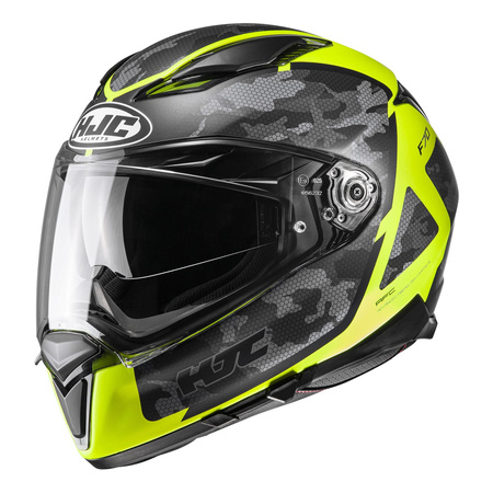 Kask integralny HJC F70 KATRA YELLOW czarny szary żółty fluo