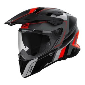 Kask integralny AIROH COMMANDER 2 SKIP ORANGE MATT czarny szary pomarańczowy