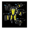 Kombinezon jednoczęściowy REBELHORN REBEL BLACK/FLO YELLOW czarny żółty fluo